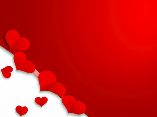 Poster - love shape and pink background valentine days