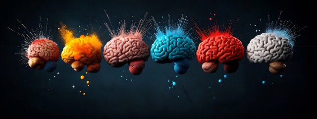 Poster - Vibrant Depiction of Brainwave Patterns Representing Different States of Consciousness from Relaxation to Heightened Awareness and Transcendental Experiences