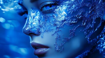 Aufkleber - Techno Blue, A deep, vivid blue that symbolizes the digital age and the continuing advancement of technology. It's often seen in AI interfaces and the virtual environments