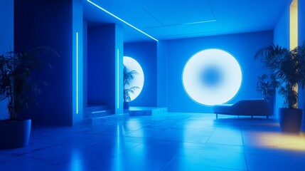 Aufkleber - Techno Blue, A deep, vivid blue that symbolizes the digital age and the continuing advancement of technology. It's often seen in AI interfaces and the virtual environments