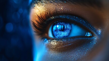 Aufkleber - Techno Blue, A deep, vivid blue that symbolizes the digital age and the continuing advancement of technology. It's often seen in AI interfaces and the virtual environments