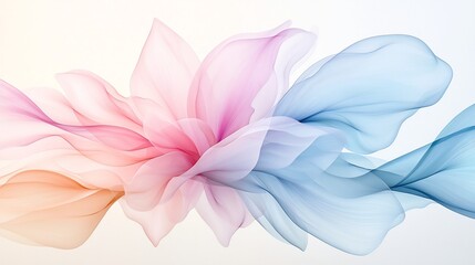 Poster - Captivating abstract pastel swirls and organic shapes in a gentle flowing composition with a whimsical ethereal and serene Impressionist inspired aesthetic  Delicate colorful