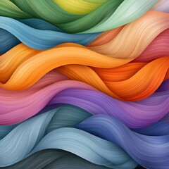 Poster - Vibrant organic abstract pattern featuring smooth flowing lines in a harmonious jewel toned color palette  Showcasing an expressive