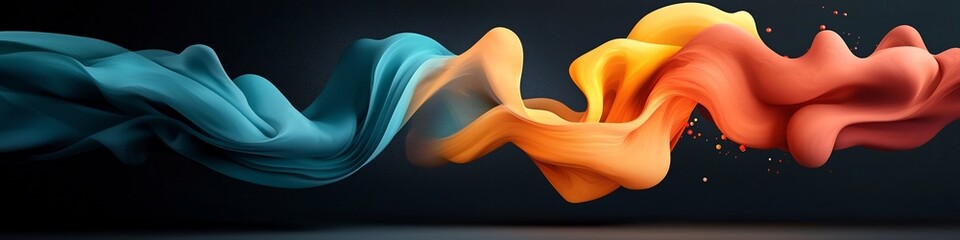 Poster - Vibrant and dynamic depicting an abstract representation of sound waves pulsating and vibrating at different frequencies creating a mesmerizing display of colorful fluid motion and energy flow