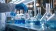 © keshia - A close-up of a chemical engineer inspecting chemical reactions in a laboratory, Chemical analysis scene, Scientific research style
