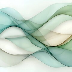 Poster - Elegant abstract wallpaper featuring interlacing curving lines in a tranquil color palette of turquoise and mint graceful organic patterns cohesive repeating motif relaxing and contemplative feel