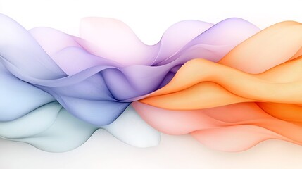 Poster - Elegant abstract wallpaper design featuring interlacing curving lines in a tranquil color range with delicate pastel hues and harmonious organic patterns