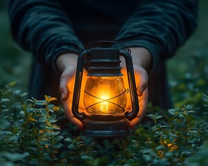 Poster - Glowing Lantern of Knowledge Illuminating a Vibrant Path of Educational Growth and Opportunities