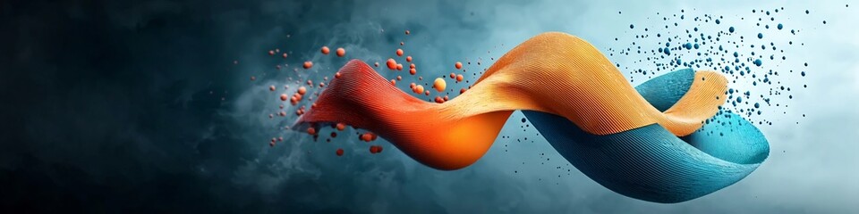 Poster - vibrant waves of sound visualization abstract fluid art depicting the dynamic movement and energy of