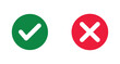 © Solayman - green tick mark. red cross mark icons. yes and no buttons. do and don't button. checkmark and crossmark button. vector illustration on transparent background