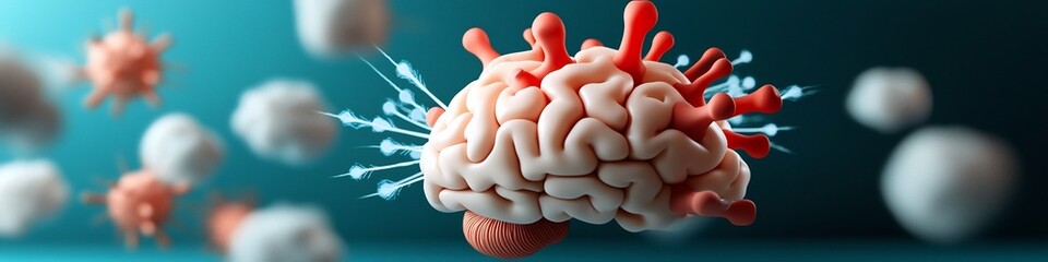 Poster - A 3D rendered depiction showcasing the intricate patterns and frequencies of brainwave activity