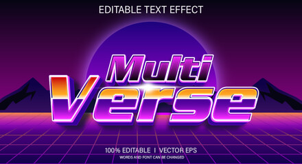 Poster - multi verse 3d vector text effect with modern style design