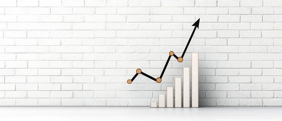 Poster - upward pointing financial chart or graph in a bright open white environment conveying a sense of gro