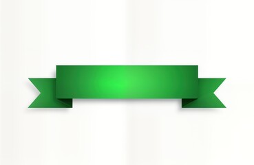 Poster - Isolated green ribbon banner on white background. Modern design element for various uses. Suitable for graphic design projects. Blank space for custom text logos. Versatile decoration option.