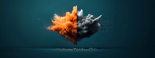 Poster - Powerful digital depicting an explosive burst symbolizing the concept of resonance and the dynamic interplay of different frequencies in the realms of physics science and technology