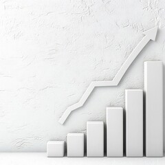 Poster - minimalist and sleek visual representation of financial growth and upward trend featuring a simple w