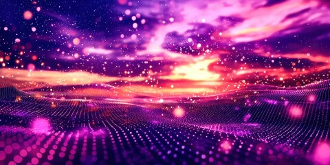 Poster - Purple and blue sky with a lot of stars