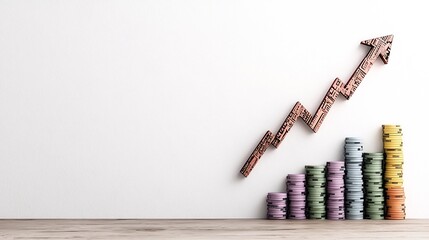 Poster - detailed digital art rendering of a plain white canvas displaying a minimalist contemporary financia