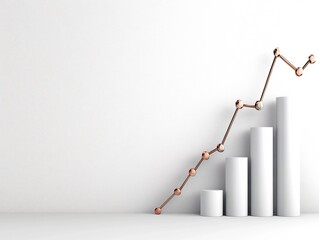 Poster - upward trending financial graph with elegant minimalist design for business progress visualization a