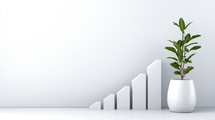 Poster - crisp white background featuring an upward sloping financial chart signaling a robust and expanding 