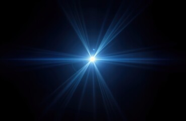 Poster - Bright light rays radiate outward from center. Dark background. Abstract light effect. Light flares. Digital graphic design. Photo for tech. Lens effect. Light source. Photo for web design. Ideal for
