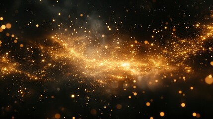 Wall Mural - golden galaxy nebula cosmic dust and stars background