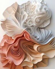 Poster - Dynamic abstract layered sculptures contemporary art exhibition gallery space innovative design close-up texture exploration