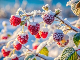 Wall Mural - Winter Wonderland: Ashberry Branches Under a Blanket of Snow