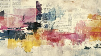 Poster - Abstract Colorful Background with Text and Grunge Texture