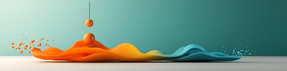 Poster - Mesmerizing animation showcasing the dynamic oscillation of a pendulum creating captivating waves of vibrant color and fluid movement  This digital explores the physics of harmonics rhythm
