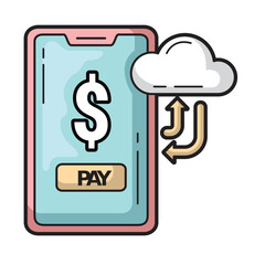 Poster - Phone screen showing mobile payment transfer; suitable for finance apps, digital wallets, online banking services