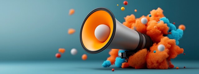 Poster - 3D rendered diagram illustrating the frequency response characteristics of a speaker or microphone