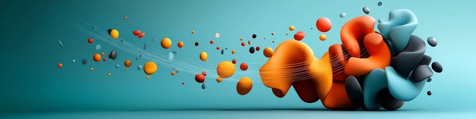 Poster - vibrant of sound frequencies in motion a dynamic and abstract digital artwork depicting the oscillat
