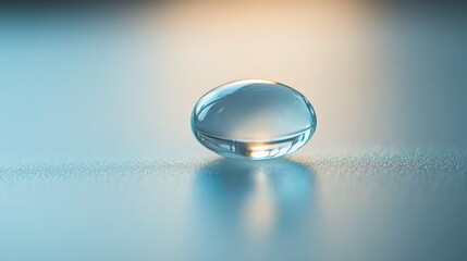 Aufkleber - droplet of water resting on a smooth surface reflecting soft light