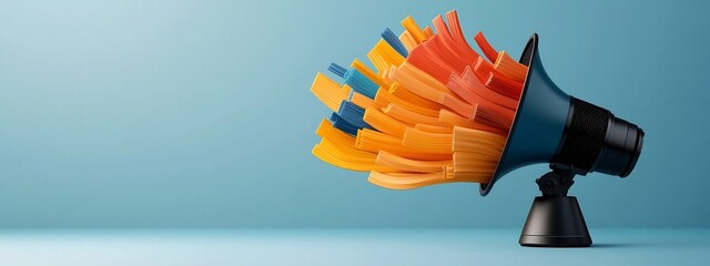 Poster - Visually striking 3D rendered diagram illustrating the frequency response characteristics of a speaker or microphone