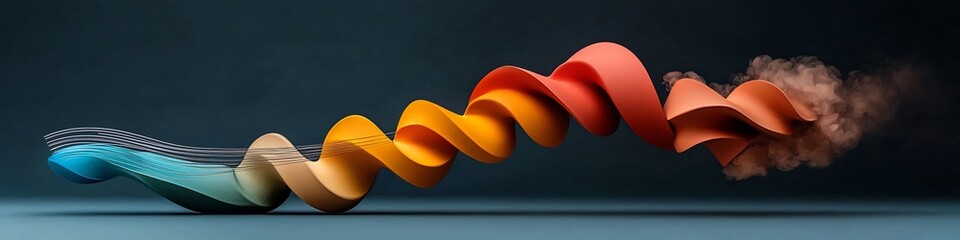 Poster - Vibrant Depicting a Vibrating String Generating Diverse Sound Frequencies through Oscillating Waves and Colorful Gradients