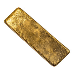 Poster - shiny gold bar with textured surface, isolated on transparency background, symbolizing wealth and investment
