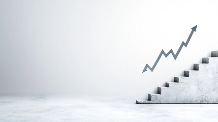 Poster - upward trending financial chart indicating flourishing financial landscape in clean minimalist digit