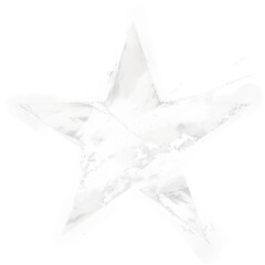 Aufkleber - White star with dry brush texture, isolated on transparency background, creating bold and artistic contrast. rough edges and paint splatters add dynamic, expressive feel