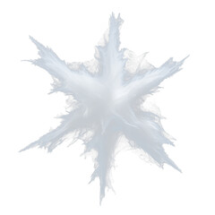 Poster - frosty white star with icy, feathered brushstrokes isolated on transparency background, evoking sense of winter and cold elegance