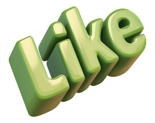 Poster - Green Like icon with soft matte finish, isolated on transparency background, featuring 3D design and vibrant color for social media or digital communication purposes