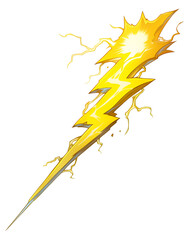 Poster - sharp, angular yellow lightning bolt with glowing edges and electric sparks, symbolizing energy and power. design is dynamic and vibrant, with striking visual impact