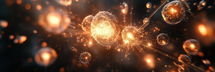 Poster - Viruses attacking and invading host cells during cellular infection process. Generative AI