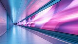 A high-speed digital tunnel with purple and blue lighting