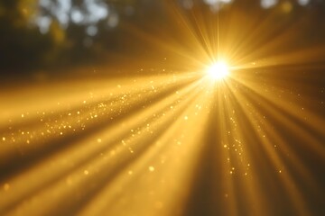 Golden light rays and dust particles.