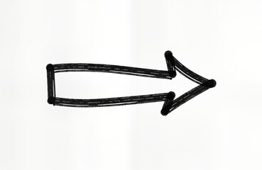 Poster - Hand drawn arrow graphic. Black ink on transparent background. Simple design element. Suitable for various applications like illustration design tech, business presentations eco projects as direction