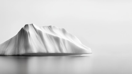 Aufkleber - White mountain reflecting on a rippling water surface, creating an abstract and minimalist landscape where light and shadow dance in a serene interplay of forms and textures