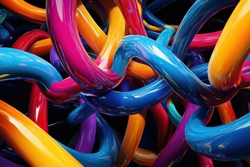 Poster - abstract colorful swirls and vibrant shapes