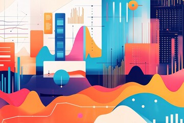 Poster - Abstract data visualization in vibrant colors