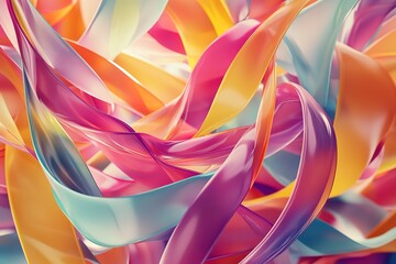 Poster - abstract swirling colorful ribbons